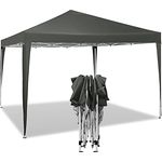 WOLTU Pavillon Pop-Up wasserdichter Faltpavillon Sonnenschutz Event Pavillon Gartenpavillon auf Terrasse Camping Festival Pagodenzelt aus Oxford Metallrahmen 3 x 3 m Grau PVL0002gr