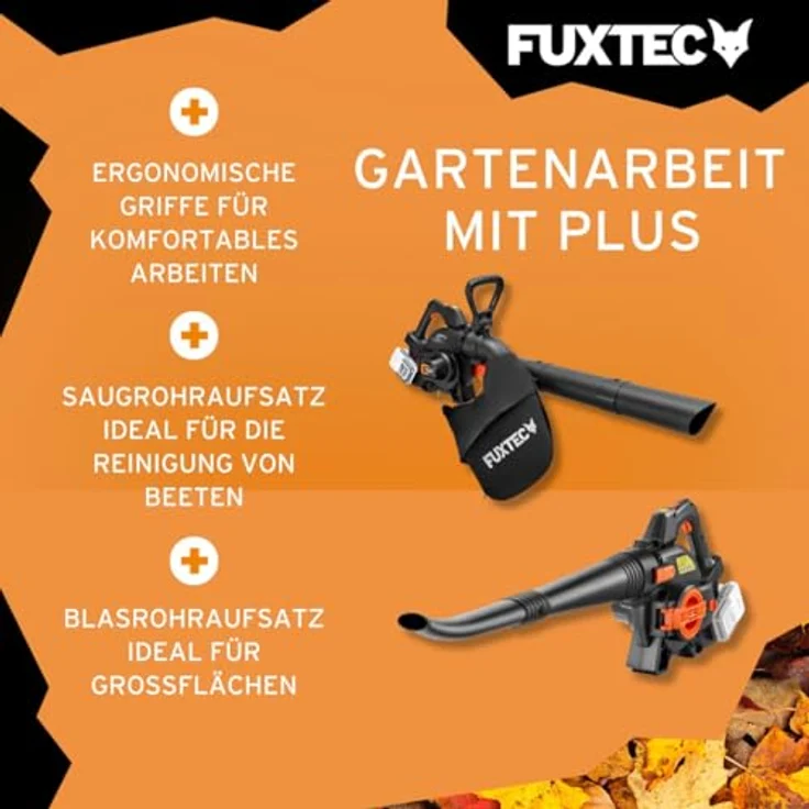 FUXTEC FX-E2LBS 2in1 Akku Laubbläser und -sauger, 40 Volt, 685,1 m³/h, inkl. Laubfangsack, ergonomischer Griff, ohne Akku/Ladegerät – Bild 4