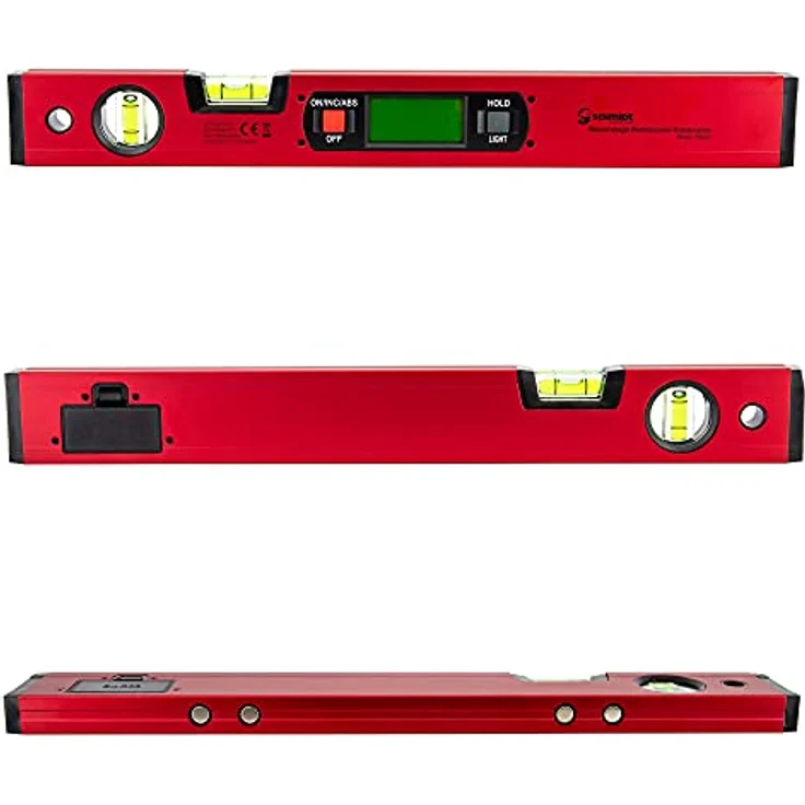 SCHMIDT security tools WW400 Digitale Wasserwaage Winkelmesser, Aluminium mit Kunststoff-Endkappen, Rot – Bild 3