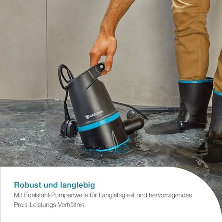Gardena Klar-/Schmutzwasser-Tauchpumpe 20000 BASIC (9018-47), leistungsstarke 2-in-1 Pumpe mit 20.000 l/h Förderleistung – Bild 5