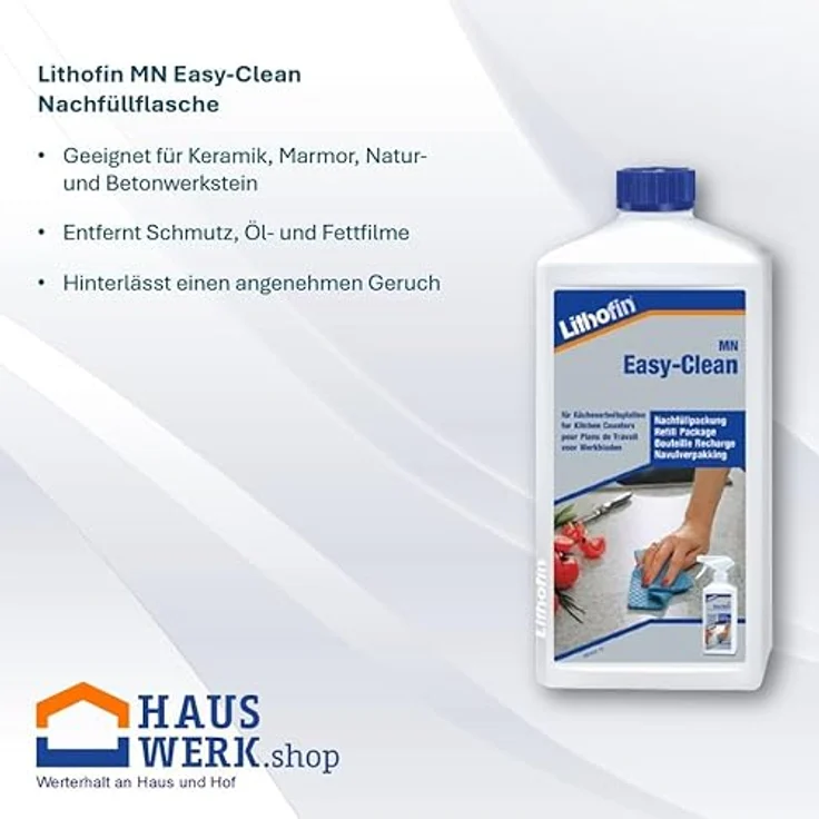 Lithofin MN Easy-Clean Nachfüllflasche Naturstein Composit Marmor 1 Liter – Bild 3