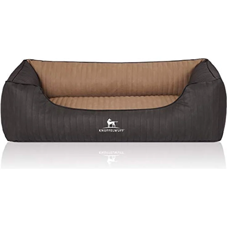 Knuffelwuff Orthopädisches Hundebett Outback XL 105 x 75cm Schwarz/Cappuccino - Abnehmbarer Bezug - Formstabil - Gelenkentlastung - Rutschfester Unterboden – Bild 2