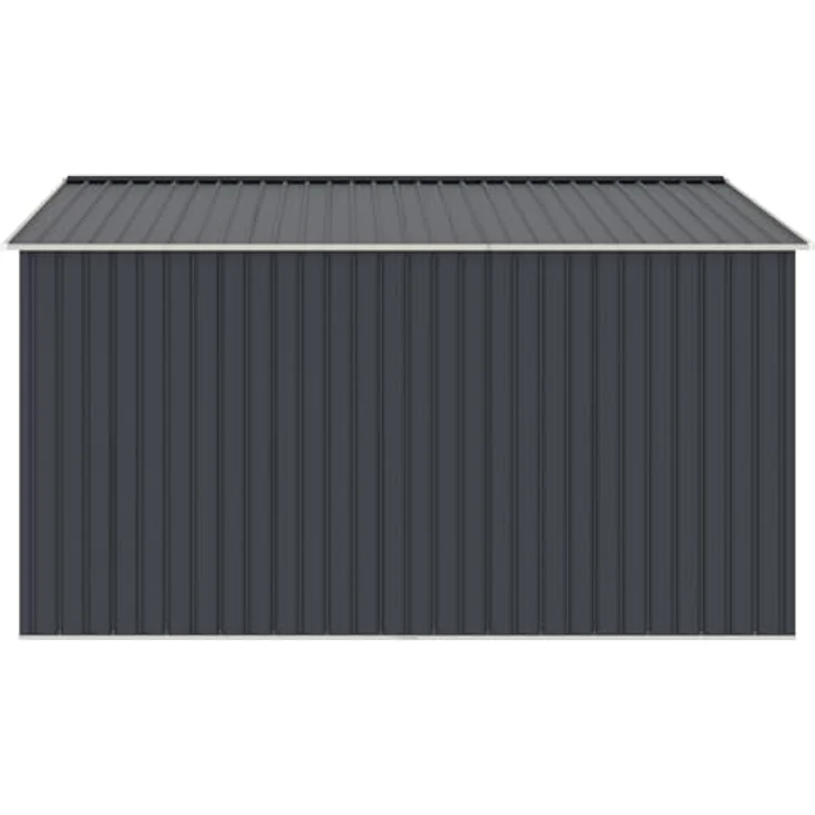 HATTORO S350 Metall Gerätehaus, 341x322x201 cm, Geräteschuppen mit Satteldach, Grau Anthrazit, inkl. Fundamentrahmen und Ventilation – Bild 6
