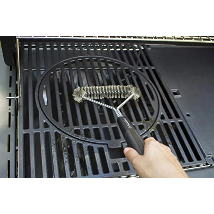 Campingaz Grillbürste, dreieckige Grill Bürste aus Edelstahl, Grillzubehör, Stahlbürste zur Grillreinigung, extra langer Stiel – Bild 4