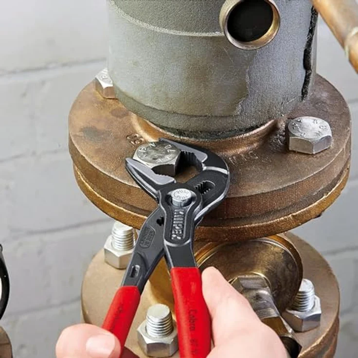 KNIPEX 87 51 250 Cobra ES Wasserpumpenzange extra-schlank grau atramentiert mit rutschhemmendem Kunststoff überzogen 250 mm – Bild 5