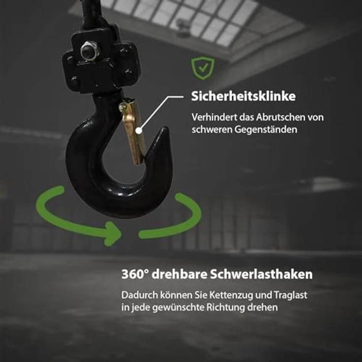Baumarktplus - Kettenzug 1,5to 1500 kg 3m Ratschenzug Hebezug Flaschenzug Hebelzug – Bild 4