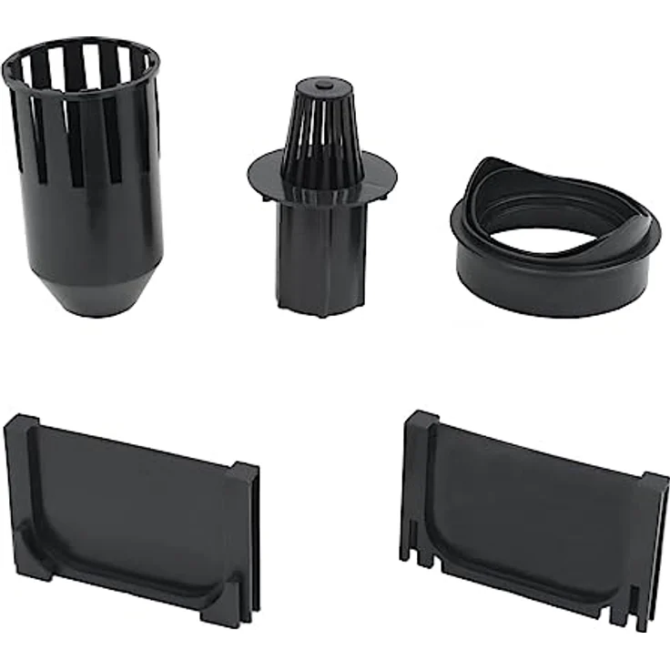 vidaXL 6x Entwässerungsrinne Set, 6m Kunststoffbodenrinne mit korrosionsbeständigem Kunststoffrost und modularen Kanälen, schwarz – Bild 5