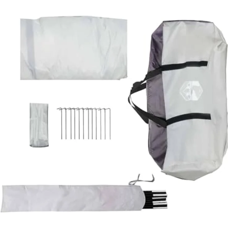 vidaXL Moskitonetz-Zelt mit Dach Grau, wasserfest und UV-beständig, 380 x 380 x 225 cm, zusammenklappbar – Bild 9