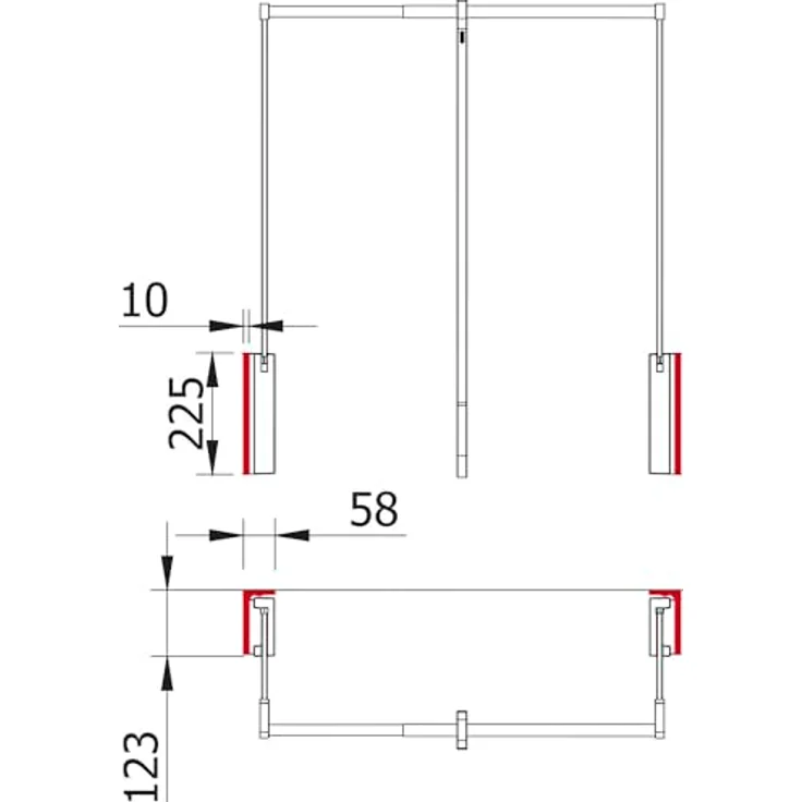 Servetto Wandhalterung für Kleiderlift T3, platzsparende Halterung aus weißem Kunststoff für begehbaren Kleiderschrank – Bild 3