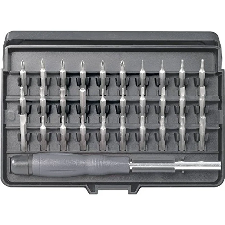TOOLCRAFT Bit-Set 31tlg. Micro-Bit-Satz, various Bit-Typen inklusive Schlitz, Kreuzschlitz Phillips, Kreuzschlitz Pozidriv, Innen-Sechskant, T-Profil – Bild 1