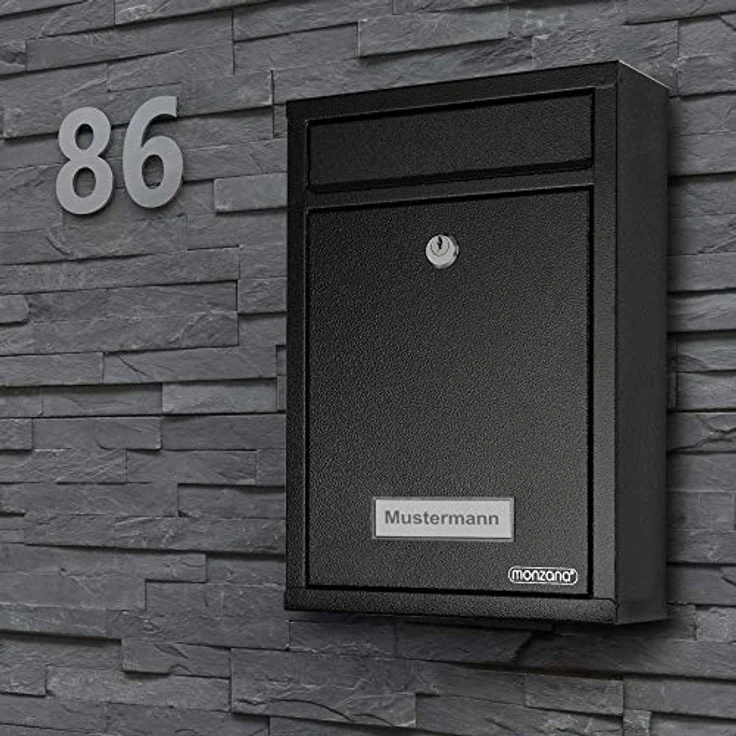 DEUBA 6x Briefkasten Wandbriefkasten Briefkastenanlage Postkasten Stahl Auswahl schwarz – Bild 2