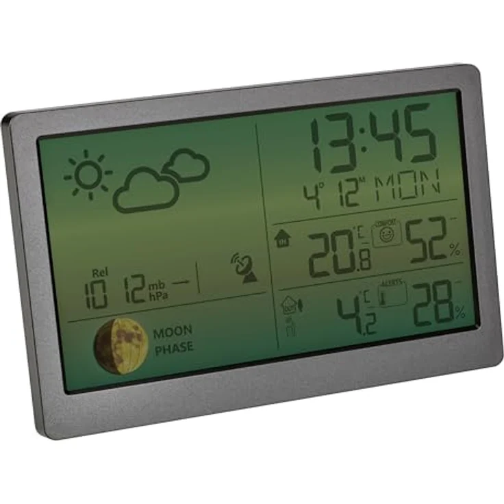 TFA D3080 Funkwetterstation, Wetterstation mit präziser Wettervorhersage, Silber – Bild 4