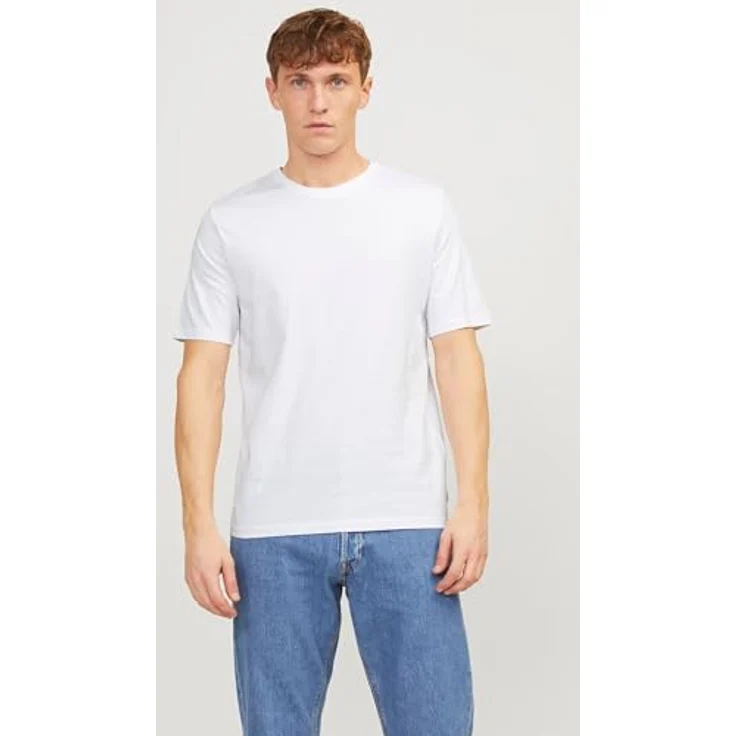 Jack & Jones Herren Organic Basic Shirt Multipack, 5 Stück, Schwarz, Weiß, Blau, Rundhalsausschnitt, Größe XXL – Bild 7