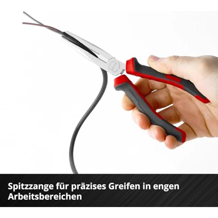 Einhell Zangen-Set 3-tlg., Seitenschneider, Kombizange, Spitzzange, Chrom-Vanadium-Stahl, ergonomische Griffe, vernickelte Oberfläche – Bild 5