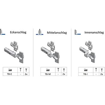 Produktbild von 4 Stück Scharniere Schranktür, Möbelscharnier, Schrankscharnier