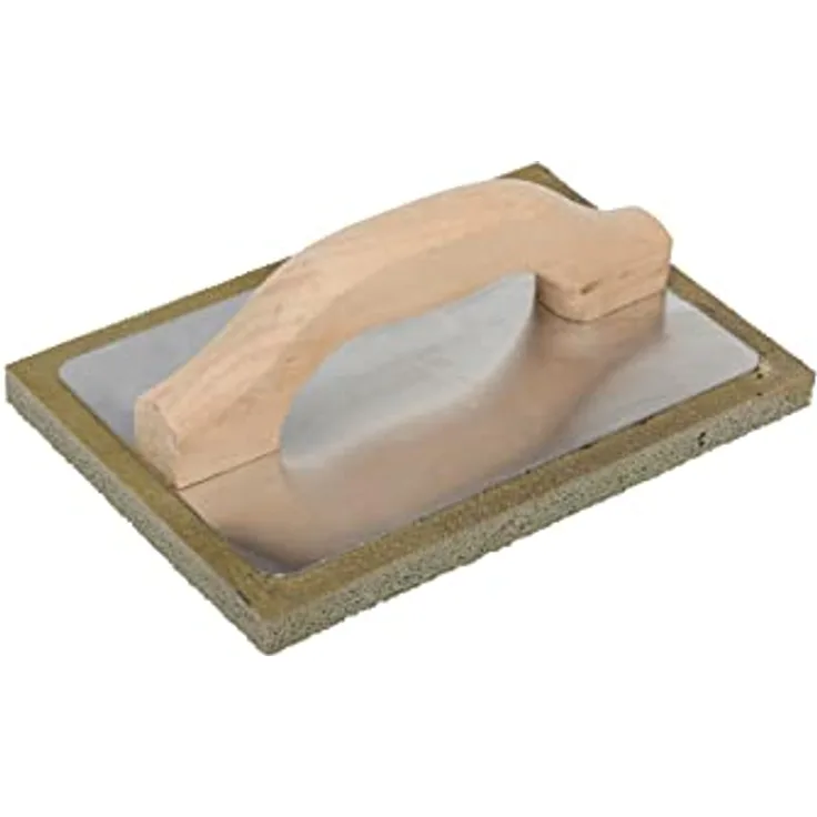 Nespoli Reibebrett aus Schaumstoff, grau, Holzgriff, 14 x 21 cm