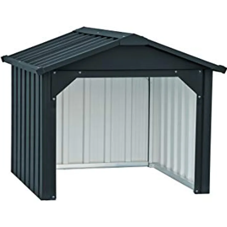 Duramax Garage für Rasenmäherroboter aus Metall, geschlossen, schützt Rasenmäher und Batterieladestationen, hergestellt aus feuerverzinktem Stahl, UV-beständig Carport für Rasenmäherroboter