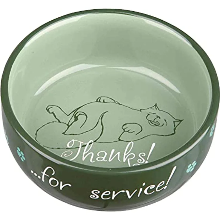 Trixie Katzennapf Thanks for Service, Keramik, 1 Stück - Sortierte Farbe (1er Pack)