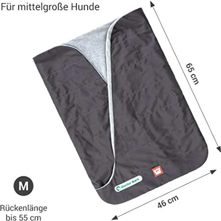 Doctor Bark Hundeschlafsack, flauschig und weich gefüttert, wärmend und atmungsaktiv, strapazierfähiger Schlafsack für mittelgroße Hunde, waschbar bis 95°C, Trockner geeignet (M - Grau) – Bild 5