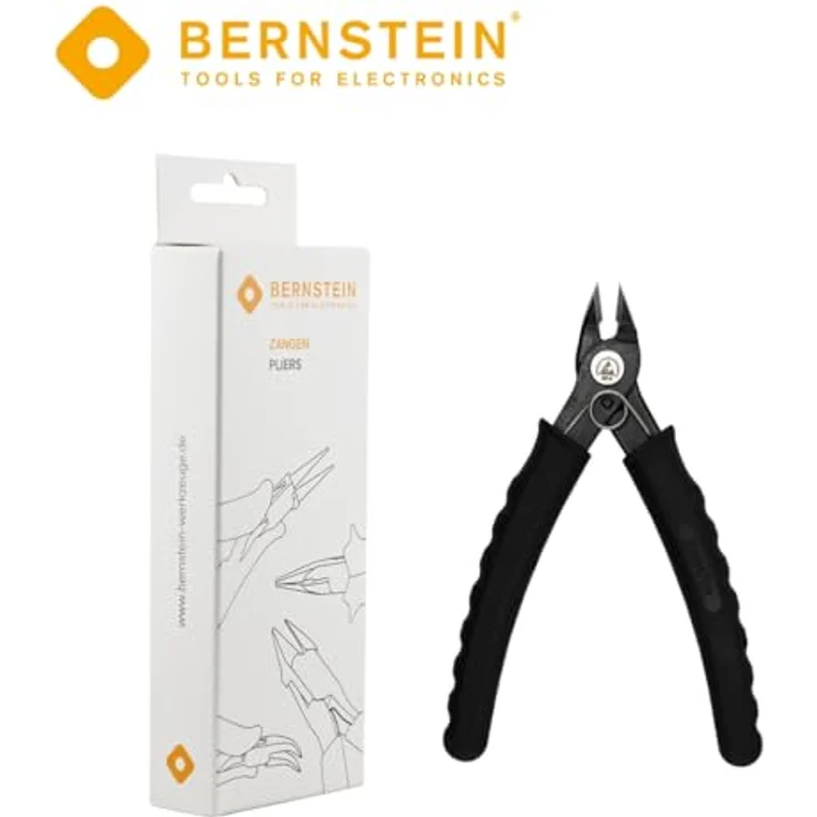 Bernstein Mini Elektronik-Seitenschneider 135 mm | Ohne Wate für Kupferdrähte bis Ø 1,0 mm 18AWG | Oberfläche brüniert | ESD Griff schwarz 10^6 bis 10^9 Ohm – Bild 4