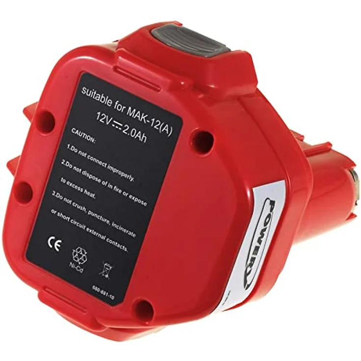 akku-net Akku für Makita Typ 1222, 12V, NiMH, hohe Kapazität 2000mAh/24Wh, robust, Rot – Bild 4