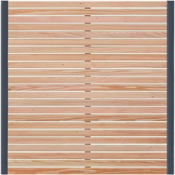 Endorphin Rhombus-Sichtschutzzaun, 3 Elemente 180x180cm aus Lärchenholz & 4 Alu-Pfosten 7x7x235cm
