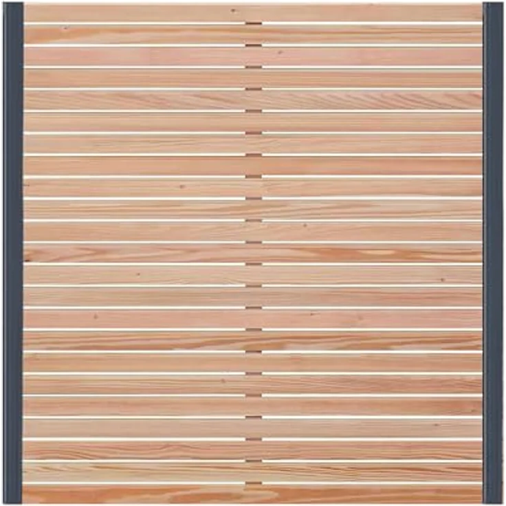 Endorphin Rhombus-Sichtschutzzaun, 3 Elemente 180x180cm aus Lärchenholz & 4 Alu-Pfosten 7x7x235cm – Bild 1