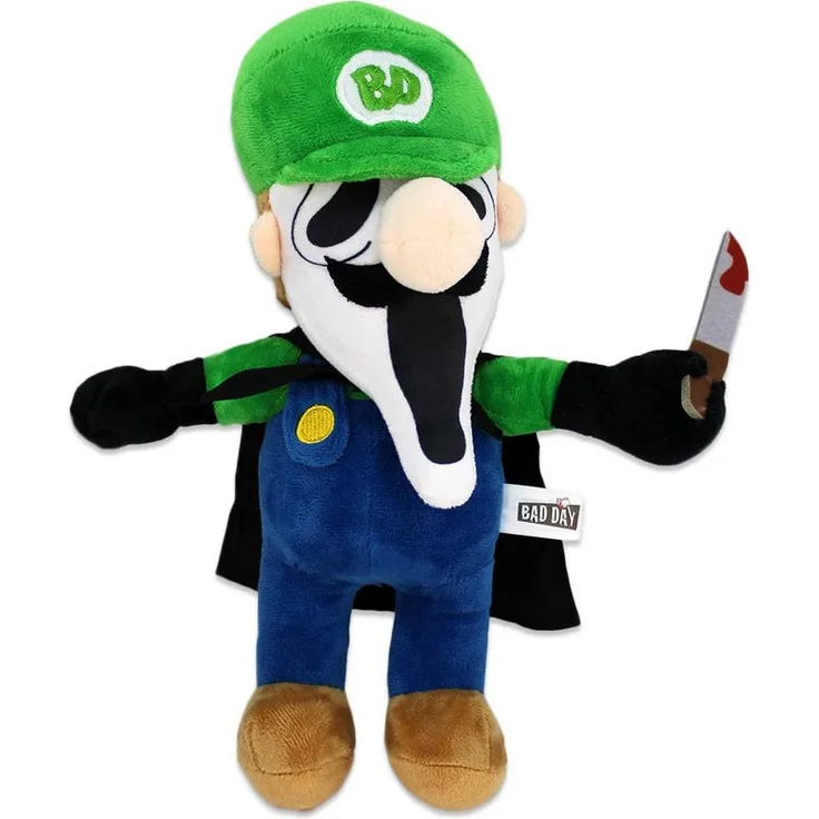 BEMIRO Tierkuscheltier Gruselplüsch Bad Day "Klempner" - ca. 30 & 86 cm, schwarz/weiß