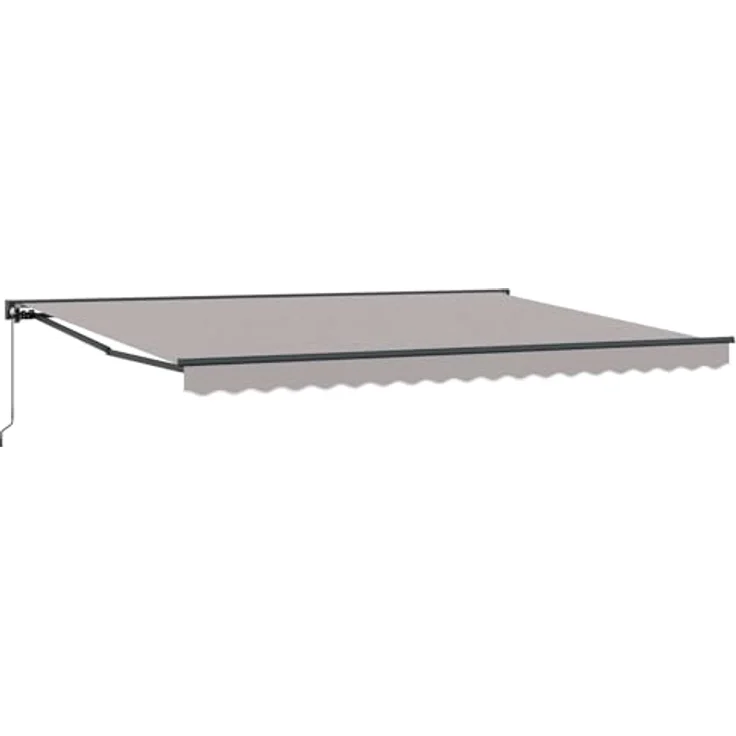 vidaXL Manuell einziehbare Markise Hellgrau, 4,5 x 3,5 m, wetterbeständiger Polyesterstoff, pulverbeschichteter Stahlrahmen, Wandmontage – Bild 1