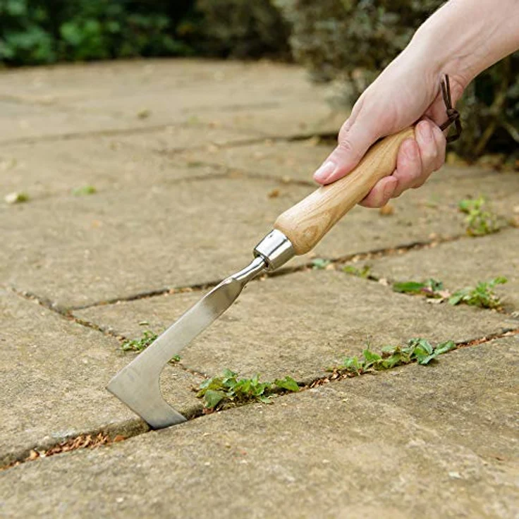 Kent & Stowe Fugenkratzer – Unkrautkratzer aus Edelstahl zum Entfernen von Moos und Unkraut, Fugenmesser mit Stiel aus Eschenholz, Länge: 28,5 cm – Bild 3