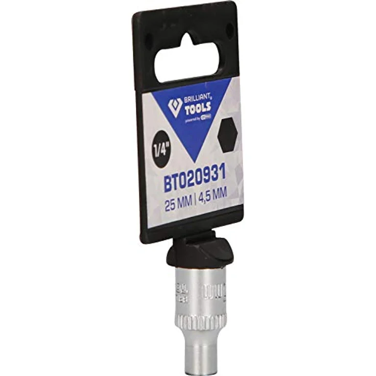 Brilliant Tools Sechskant-Stecknuss BT020931, 1/4" Innenvierkant-Antrieb, 4,5 mm, qualitativem Chrom-Vanadium-Stahl, matt verchromt – Bild 9