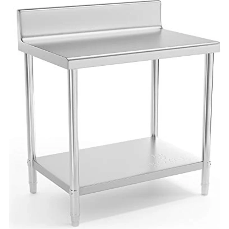 Royal Catering - Edelstahltisch Arbeitstisch Zerlegetisch Gastro Aufkantung 90 x 60cm – Bild 2