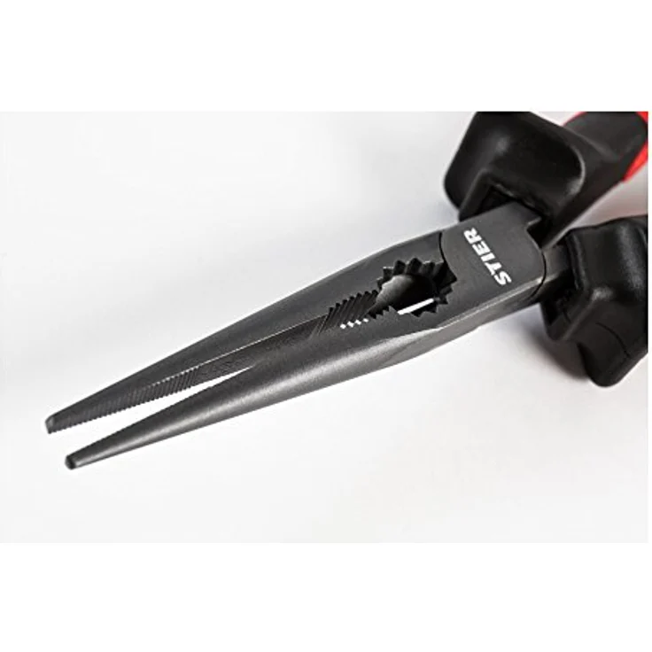 Stier Zangensatz Montage 3-teilig, inklusive Kraft-Kombinationszange 180 mm, Telefonzange gerade 205 mm und Seitenschneider 160 mm, ergonomische Zweikomponenten-Griffe – Bild 2