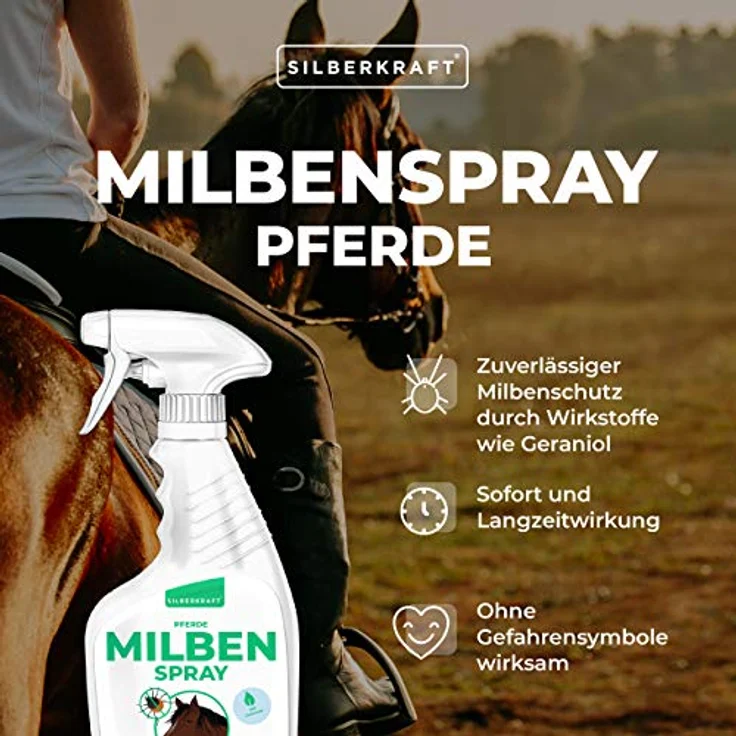 Silberkraft Milbenspray Pferde 500 ml, zuverlässiger Milbenschutz für Pferde, treibgasfreies Anti-Milben-Mittel – Bild 2
