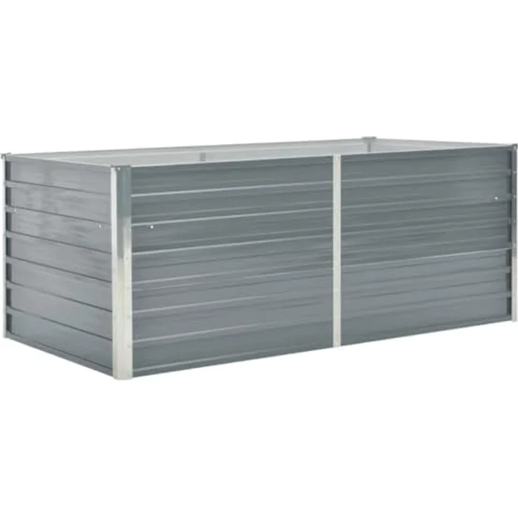 vidaXL Hochbeet 160 x 80 x 45 cm Verzinkter Stahl Grau – Bild 2