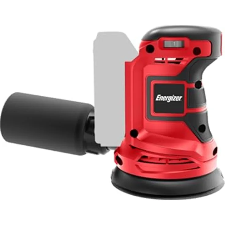 Energizer 20 V Akku-Exzenterschleifer, 10.000 U/min, 6 Geschwindigkeiten, 125 mm Pad, inkl. Auffangbeutel und 10 Schleifscheiben, Akku nicht enthalten