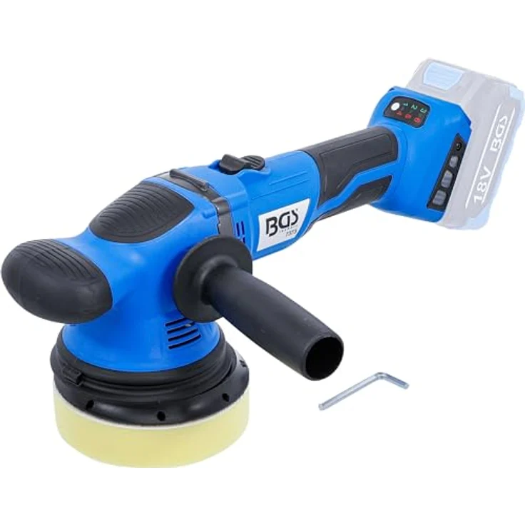 BGS TECHNIC Akku-Exzenter-Poliermaschine bürstenlos 18 V, 6-stufiger Geschwindigkeitsregler für optimale Polierergebnisse, ohne Akku – Bild 1
