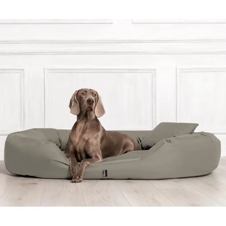 tierlando® Orthopädisches Hundebett Sammy - Robuster Polyester - Dicke Umrandung - Gr. L - XXXXL Hundesofa Hundekörbchen, waschbar Gr. XXL 140 cm Beige Dunkel – Bild 3