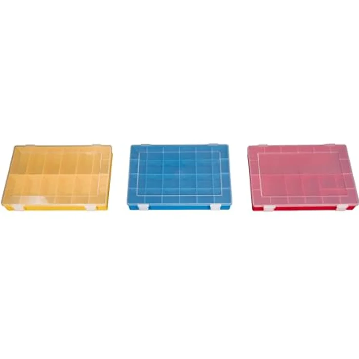 hünersdorff Sortimentskasten: stabile Sortierbox (PP) mit fester Fachaufteilung (12 Fächer), Sortierkasten-Maße: T225 x B335 x H55 mm, Made in Germany – Bild 3