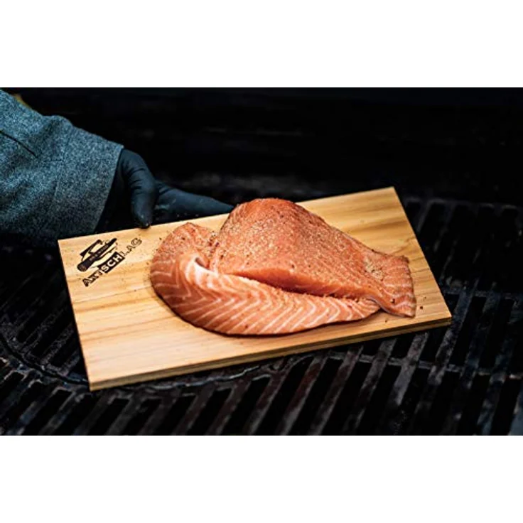 Axtschlag Grillbretter Kirsche, 3 Wood Planks zum schonenden Garen mit aromatischer Rauchnote und Servieren, für alle Grills, 300x150x11 mm, mehrfach verwendbar – Bild 6