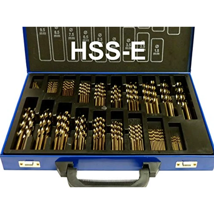 PeTools 170tlg. Edelstahl-Bohrer HSS-E (1-10mm) Kobalt Cobalt (Co5) Spiral-Bohrer VA mit Kreuzanschliff, Metallbohrer, Stahlbohrer in Industrie-Qualität – Bild 1