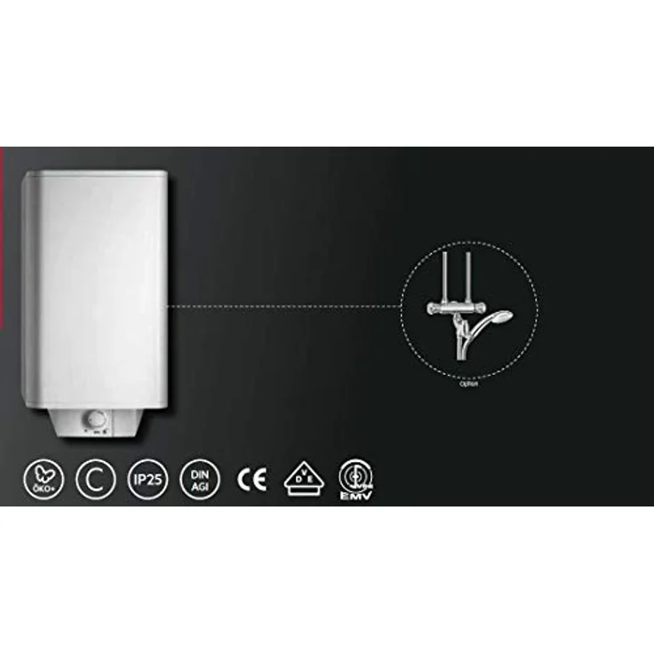 AEG Wandspeicher DEM 80 Basis, Warmwasserboiler 80 Liter, stufenlose Temperaturwahl 30°-85°C, Schnellaufheiztaste, VDE geprüft, 230 V mit Stecker – Bild 5