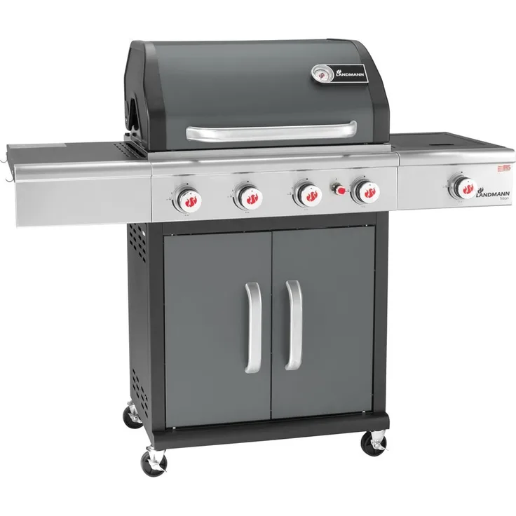 Landmann, Holzkohlegrill, Triton 4.1 PTS szary (12964) Grill ogrodowy gazowy 15 kW 65 cm x 44 cm