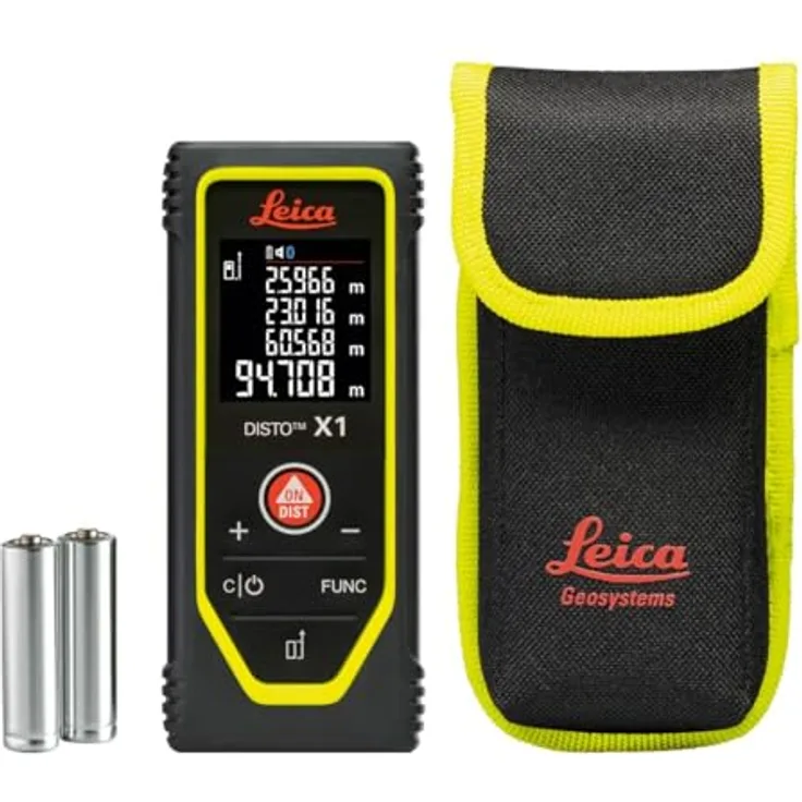 LEICA DISTO X1, Laser-Entfernungsmessgerät mit 100 m Reichweite und Genauigkeit ±1,5 mm, IP65 staub- und spritzwassergeschützt