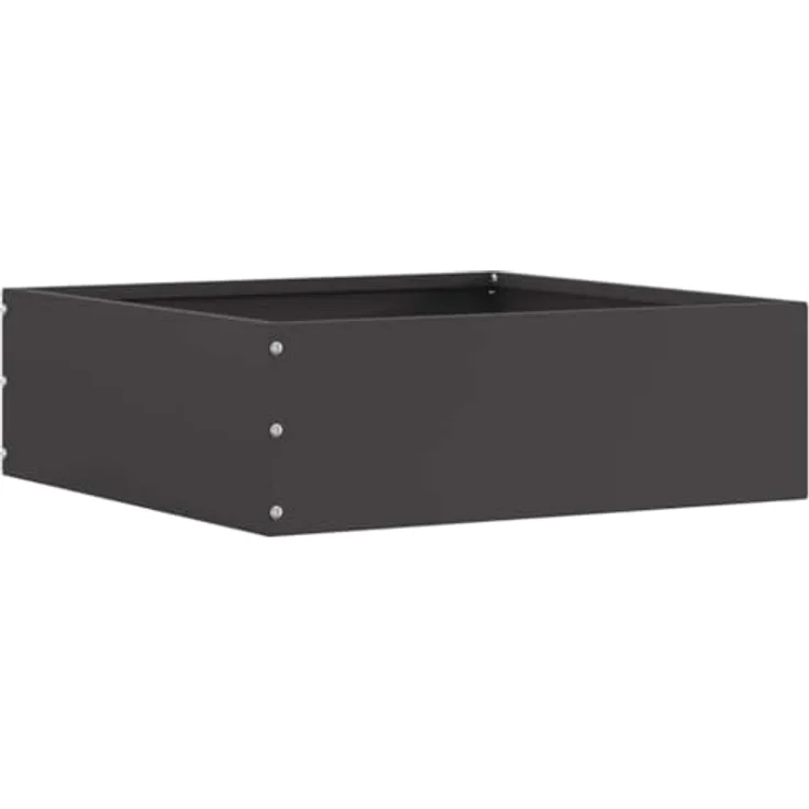 vidaXL Beetumrandung Raseneinfassung, quadratisch, wetterfester Stahl, 40 x 40 x 13 cm, schwarz – Bild 1