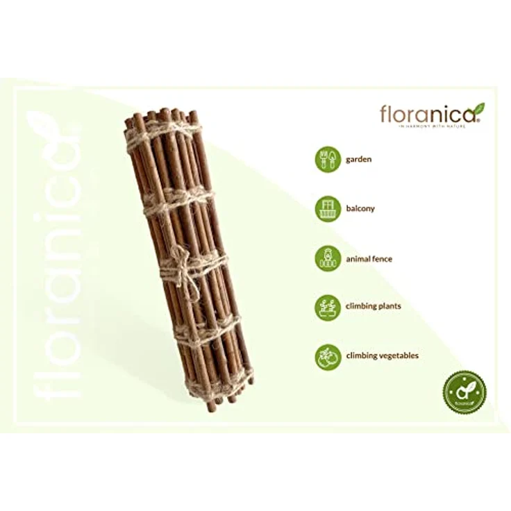 Floranica Rankhilfe Rankgitter für Kletterpflanzen Länge 150cm Breite 30cm Naturweide Ökologische Schnur und Jutesack Stütze für Rosen Kletterpflanzen Gemüse Reben – Bild 3