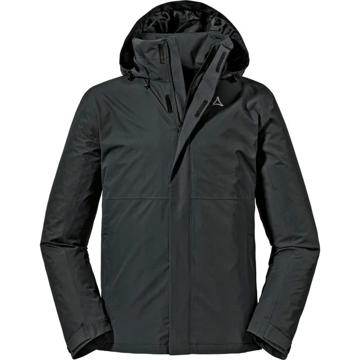 Schöffel Funktionsjacke Gmund mit verstellbarem Klettverschluss, wasser- und winddicht, schwarz – Bild 1