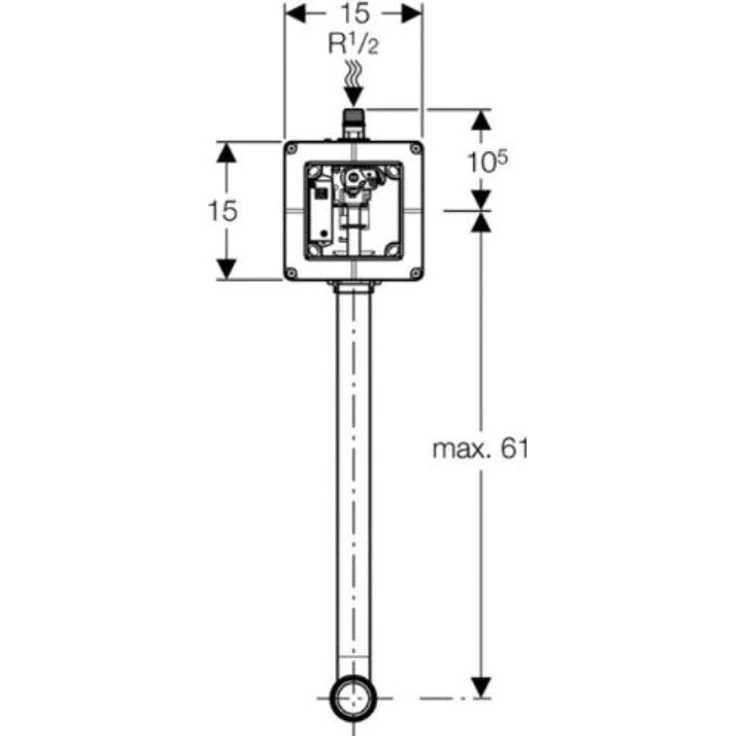 Geberit Rohbauset 116003001, Spülrohr für universelle Urinalsteuerung – Bild 3
