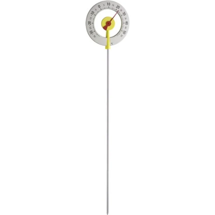 TFA Lollipop, Gartenthermometer und Hygrometer mit 1 Meter Höhe, Temperaturbereich -35 bis +60°C, Gelb-Rot – Bild 2