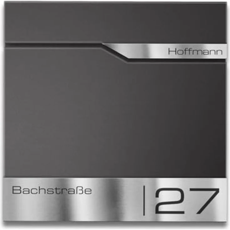 Metzler® Briefkasten Eisenglimmer, rostfreier Wandbriefkasten mit Zeitungsfach, personalisierbar mit Lasergravur und austauschbarem Edelstahl-Namensschild, 10 Jahre Ersatzteile – Bild 1